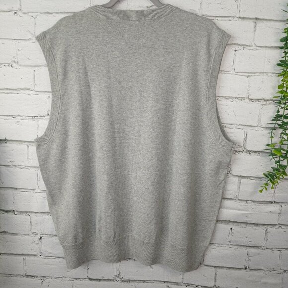 MENS SADDLEBRED GRAY SWEATER VEST, SIZE XL - Picture 3 of 6